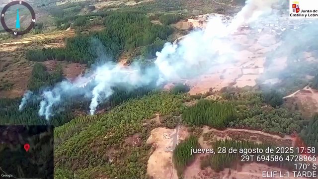 Nuevo incendio grave de nivel 2 amenaza Berlanga del Bierzo (León), y los vecinos han sido evacuados
