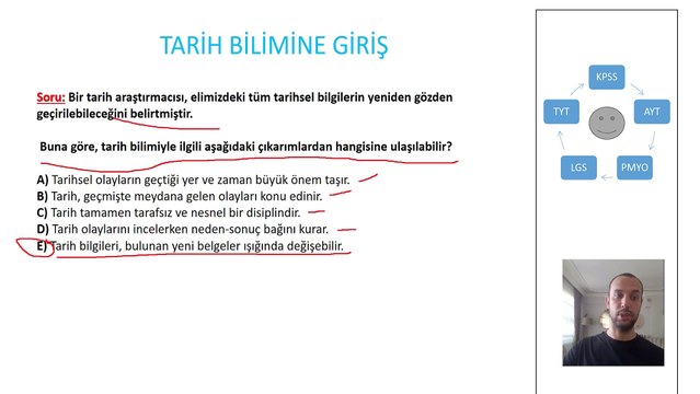 Tarih Bilimine Giriş 1 | KPSS-TYT-AYT-LGS-PMYO Uyumlu Çıkmış Tarzda Soru Çözümü
