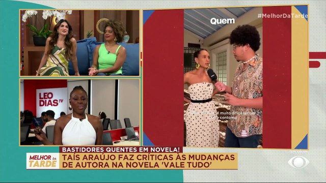 Tais Araújo reclama de texto de 'Vale Tudo' e virada de Raquel