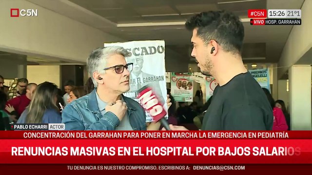 Pablo Echarri respaldó la lucha de los trabajadores del Garrahan