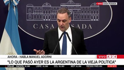 Adorni repitió el discurso que le hizo a Milei