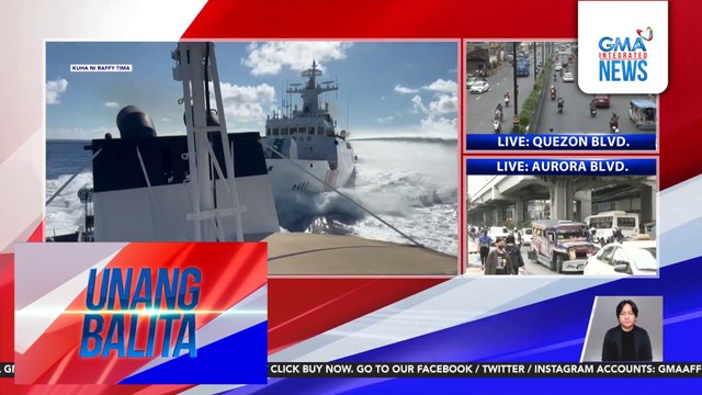 Barko ng China na nasira matapos bumangga sa isa pa nilang barko, sinimulan nang ayusin | Unang Balita