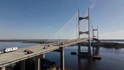 Traffic on Suspension Bridge