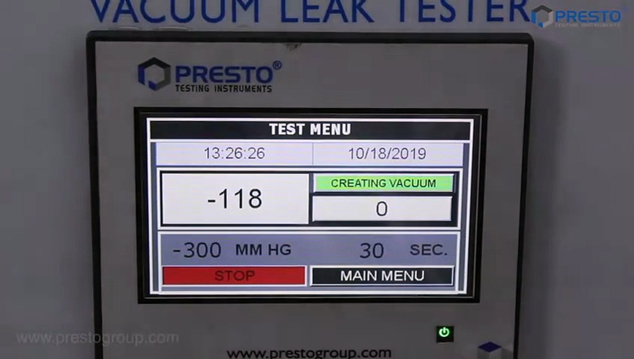 What is the step-by-step process of operating a vacuum leak tester?