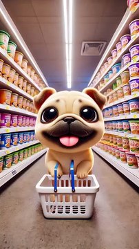 Foodie Dog on a Mission! Hauls Snacks & Noodles for a Tasty Feast with Owner! 🍜😋#shorts #dog #cute