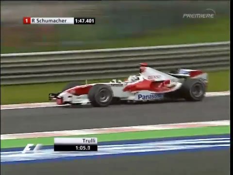 F1 – Jarno Trulli (Toyota V10) lap in qualifying – Belgium 2005