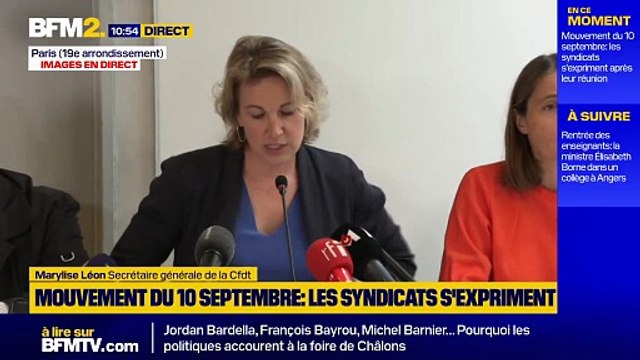 L'intersyndicale appelle à une journée de mobilisation le 18 septembre y compris par la grève et la manifestation