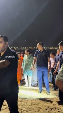 the ambani’s arrive for ganpati visarjan. nita ambani mukesh ambani akash ambani