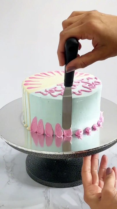 Pink Floral Drip Cake Design Tutorial #cake #cakeart #cakedesign #cakedecoration #howto