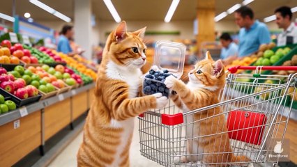 Mama Cat Trims Fur on the Farm and Makes Tiger Hat For Kittens At Home🐾🎩🐯_3