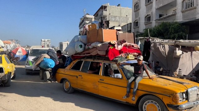 A Gaza, les images d'exode de Palestiniens qui fuient l’avancée des troupes israéliennes