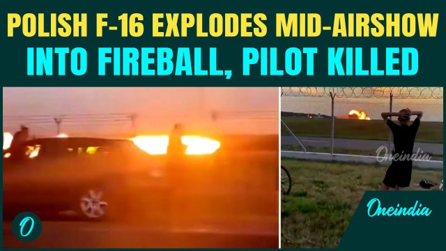 DRAMATIC VIDEO: Polish F-16 Explodes Into Fireball During Airshow Radom 2025 | Pilot Killed