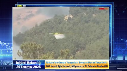 Türkiye'de Orman Yangınları Sonrası Hasar Tespitleri: 407 Konut Ağır Hasarlı, Milyonlarca TL Ödenek Gönderildi