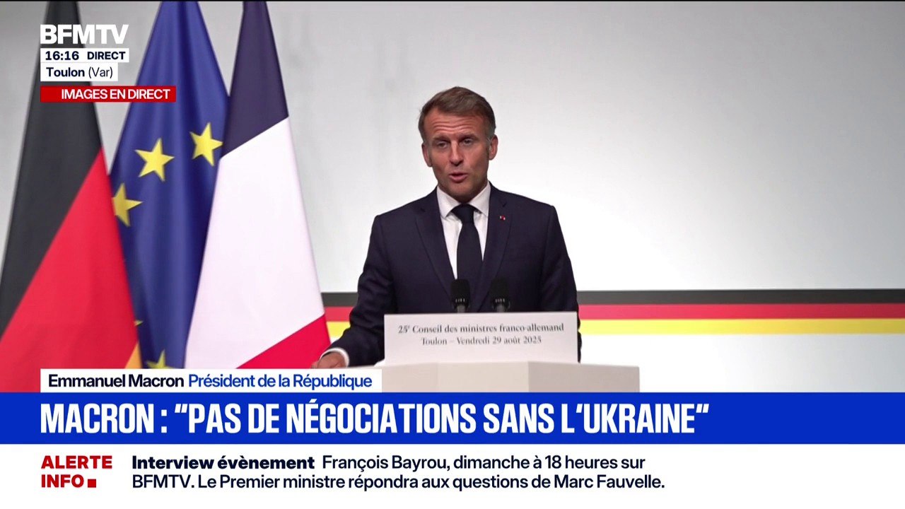 Guerre en Ukraine: Emmanuel Macron estime que sans accord avec Volodymyr Zelensky d'ici lundi, "Poutine se sera joué du président Trump"