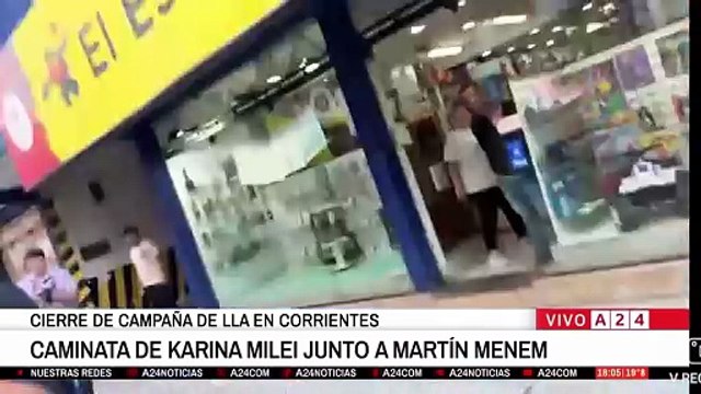 La agresión a la periodista de A24 cuando junto a su camarógrafo intentaron acercarse a Karina Milei y Martín Menem