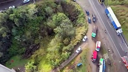 Imagens aéreas mostram violência em acidente na BR-116