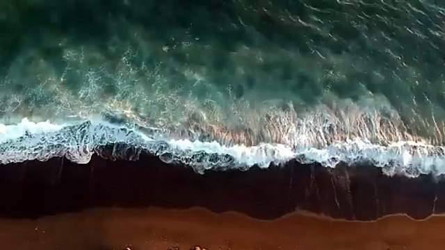Ocean Waves Drone Aerial View Breathtaking Sea from Above