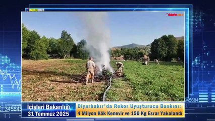 Diyarbakır'da Rekor Uyuşturucu Baskını: 4 Milyon Kök Kenevir ve 150 Kg Esrar Yakalandı