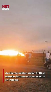 Un avión de combate F-16 se estrell0 en Polonia mientras realizaba ejercicios de entrenamiento. Autoridades locales confirmaron que ya se realizan labores de rescate e investigación.