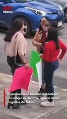 Con cartulinas que decían “Soltera otra vez”, una mujer convirtió su divorcio en toda una fiesta que sorprendió a las redes