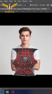 Photoshop Magic | Normal T-Shirt to Spider-Man T-Shirt Transformation | Editing Tutorial #shorts #photoshop #dailymotion #dailymotionshorts #dailymotionreels #trending #trending #reels
