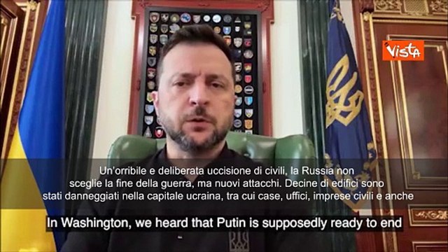 Zelensky: Almeno 14 morti tra cui 3 bambini a Kiev, serve risposta forte del mondo