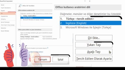 12 Ders Dili Değiştirmek İngilizce mi  Türkçe mi Powerpoint  Uygulama Dilini İngizce Yapmak