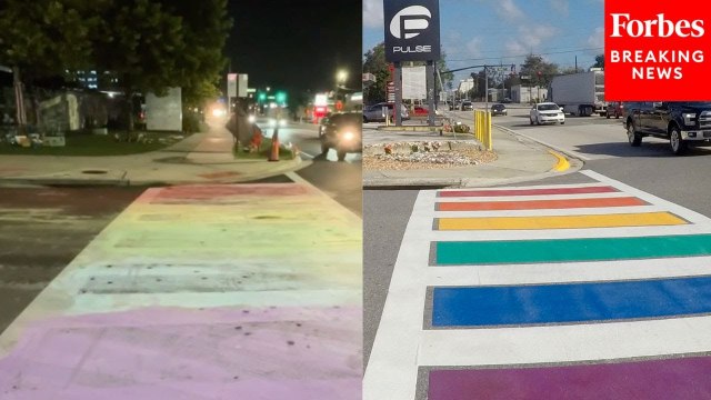 Rainbow Drawn On Orlando Crosswalk After Florida DOT Paints Over Pulse Nightclub Shooting Memorial