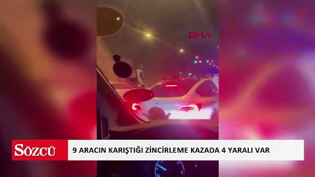 Sultangazi'de Cebeci Tüneli'nde 9 aracın karıştığı zincirleme kaza: 4 yaralı