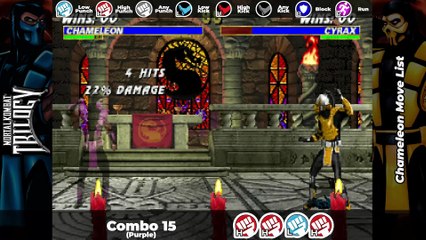 CHAMELEON MOVE LIST - Mortal Kombat Trilogy (MKT)