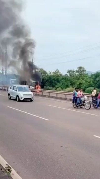 High way fire accident
