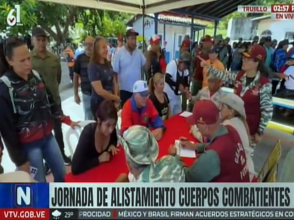 Cuerpos combatientes del estado Trujillo se suman masivamente a la jornada de alistamiento militar