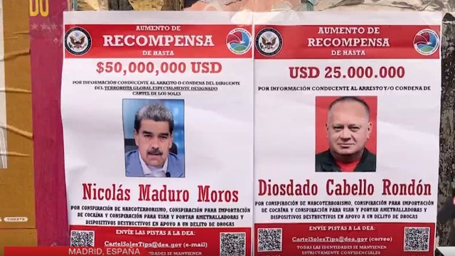 Carteles con recompensas por Nicolás Maduro y Diosdado Cabello aparecen en España