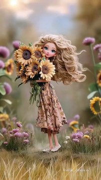 💐 Beautiful Barbies in Casual Dresses | Long Curly Hair & Colorful Bouquets ✨👗 #shorts #shortsfeed #viral #cute #barbie #Dailymotion