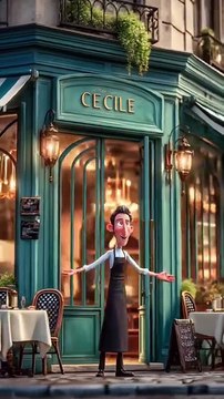 🍝 Italian Restaurant Evening | Hustle, Bustle & Love in the Air 💞✨ #shorts #ai #aivideo #viral #kids #cute #cat #funny #italy #italian