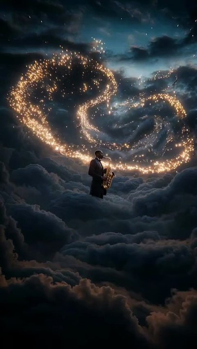 🎷 Man Playing Saxophone on Clouds | Dreamy Sky Aesthetic Magic ✨☁️ #viral #shorts #shortsfeed #trend #foryoupage #viralvideo #music #saxophone