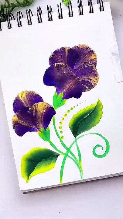 Beautiful flower design tutorial using different colors for creative art decoration and relaxing satisfaction videos