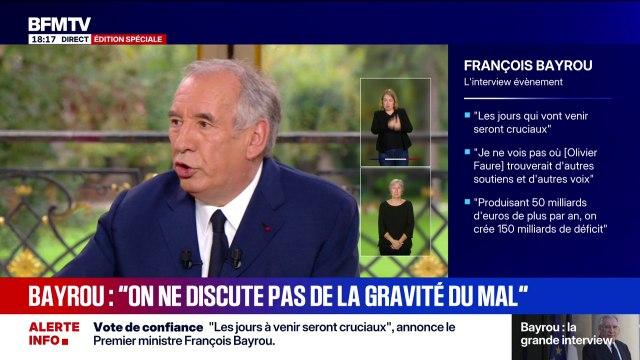 François Bayrou estime que les 44 milliards d'économie permettront de sortir de la malédiction immédiate de la dette
