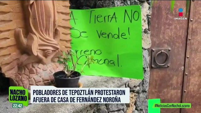 Pobladores de Tepoztlán, Morelos, protestaron afuera de la casa del senador Noroña