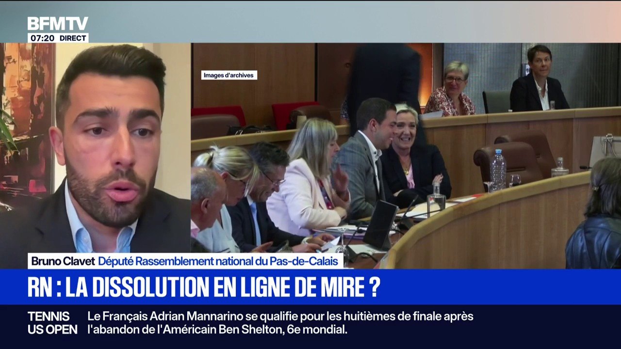 Vote de confiance "Nous voulons Marine Le Pen à l'Élysée et Jordan Bardella à Matignon", en cas de départ de François Bayrou, indique Bruno Clavet, député (RN)