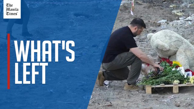 Ukraine's Zelenskyy visits site of damaged building in Kyiv after deadly Russian attack