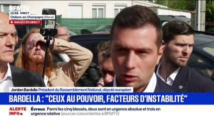 Pour Jordan Bardella, président du Rassemblement National, "s'il n'y a pas de rupture, on ne sortira pas de l'impasse"