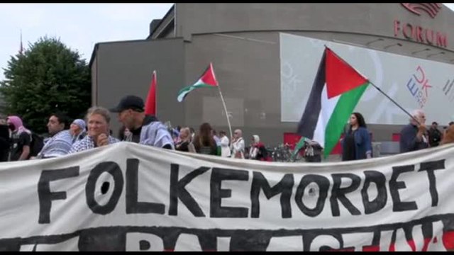 Copenhagen, manifestanti chiedono sanzioni per Israele ai ministri Ue