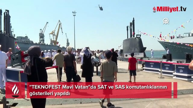 İstanbul'da nefes kesen anlar! 'TEKNOFEST Mavi Vatan'a SAT ve SAS'lar damga vurdu