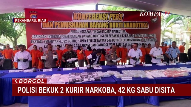 2 Kurir Narkoba Ditangkap di Riau, 42 Kg Sabu Disita | BORGOL