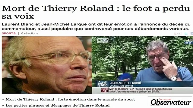 Actualités : Décès de Thierry Roland un journaliste à part (France, 2012)