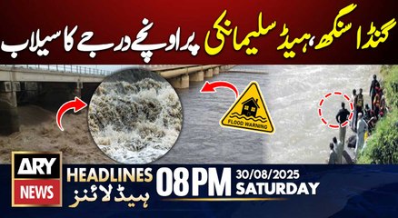 Flood situation near Sutlej River || ARY News 8 PM Headlines || 30th Aug 2025