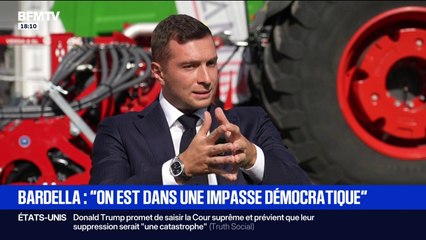 Crise politique: "La situation actuelle ne pourra pas tenir jusqu'en 2027", estime Jordan Bardella, président du RN