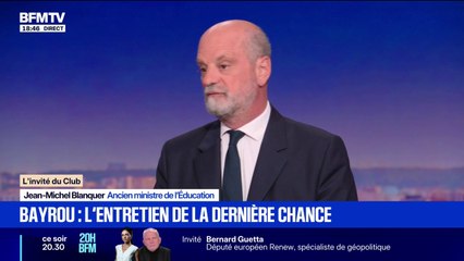 8 septembre: "Éviter autant que possible la dissolution", espère Jean-Michel Blanquer, ancien ministre de l'Éducation