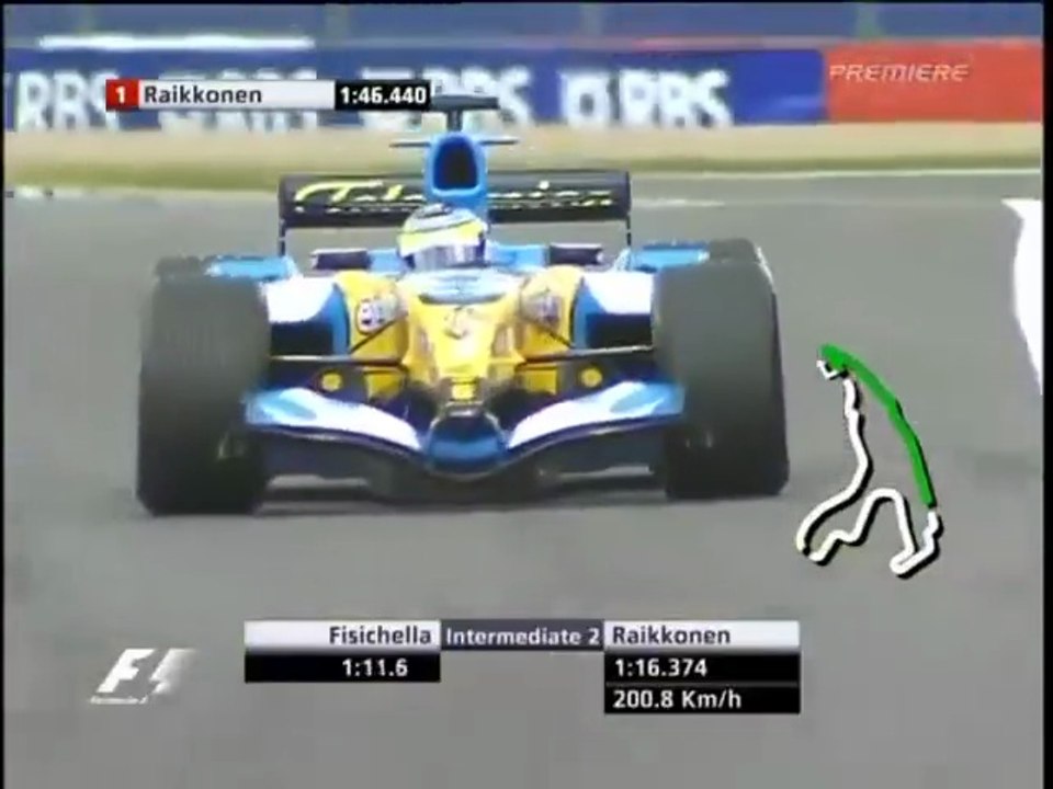 F1 – Giancarlo Fisichella (Renault V10) lap in qualifying – Belgium 2005